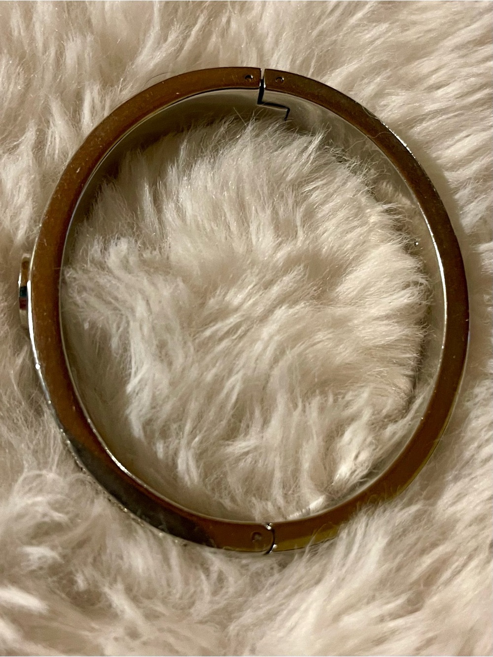 Michael Kors Silver Crystal Pavé Logo Bangle Bracelet - Picture 7 of 7